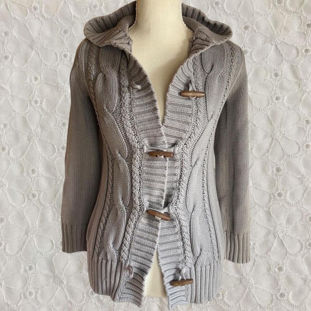 Vintage Y2K Old Navy Cable Knit Toggle Sweater Cardigan